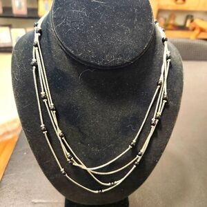 Liz Claiborne Silver and Black Layered Necklace